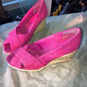 Pink Chaps Espadrilles wedge heel size 6